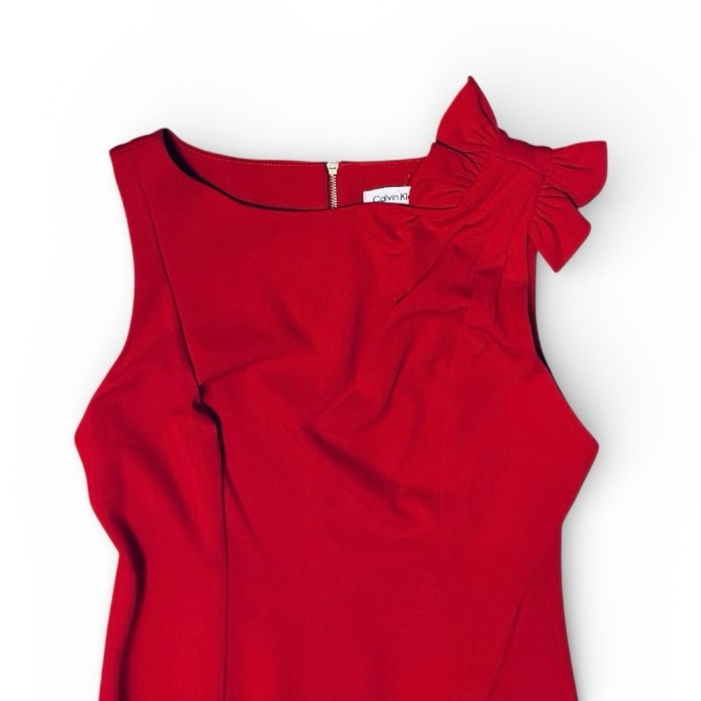 Calvin Klein
Women's Bow-Trim Boat-Neck Sheath Dress Size 6 NEW WITH TAGS RED - Picture 6 of 10